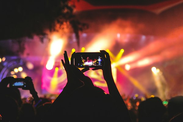Festival sunset hands
